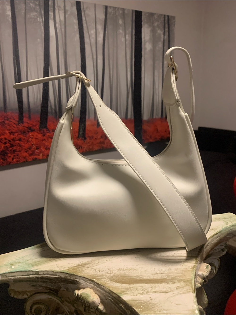 Minimalist White Shoulder Bag